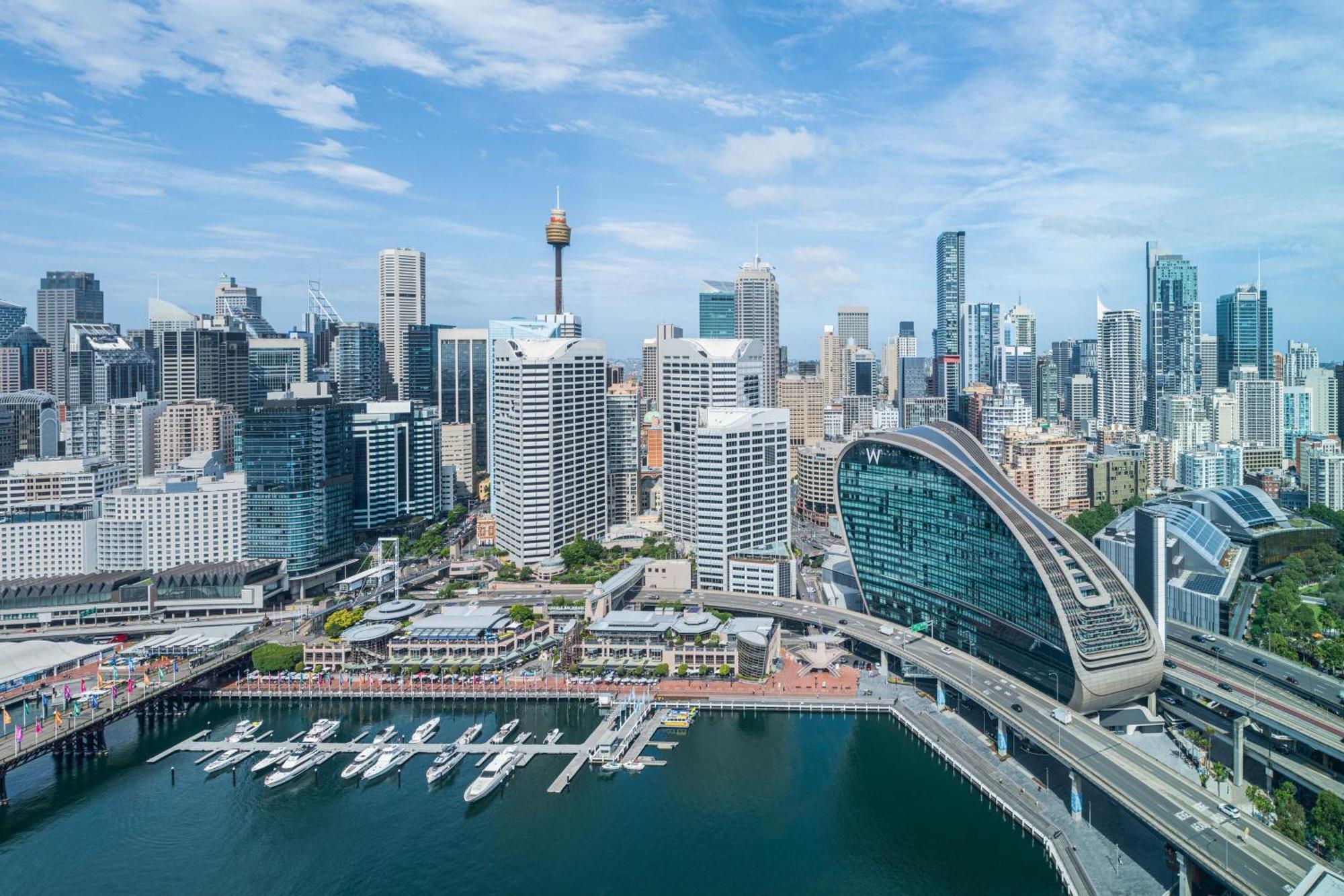W Sydney 호텔 외부 사진 Aerial view of the Sydney CBD